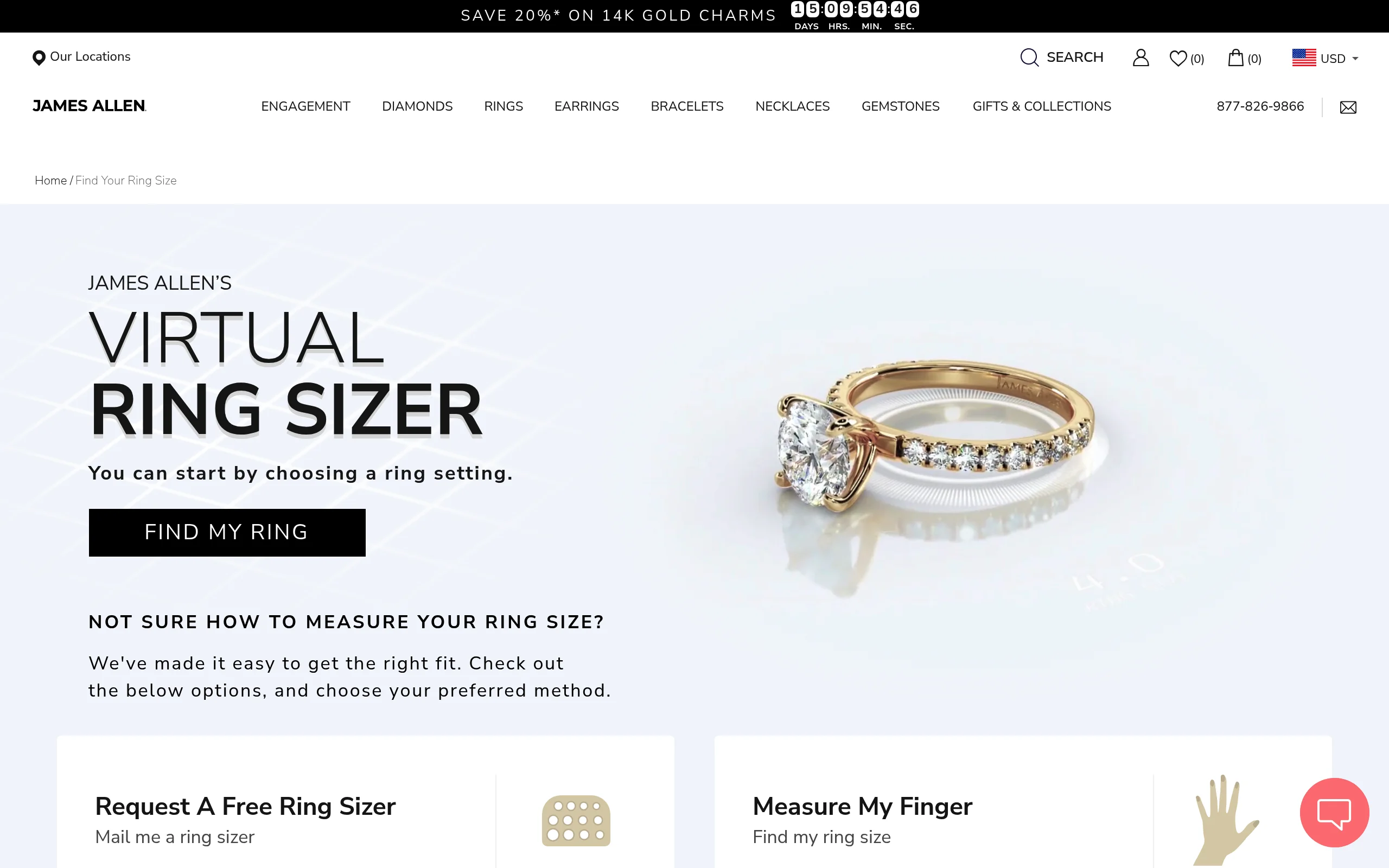 James Allen free plastic ring sizer tool for accurate finger measurement from TheCaratCut